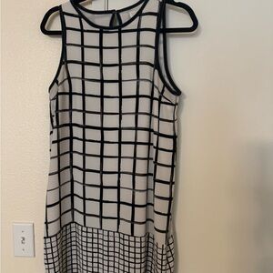 Mud Pie Black & White Grid Midi Dress